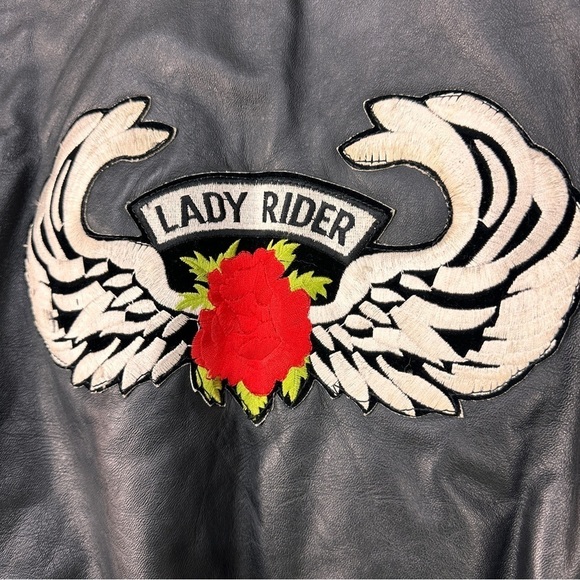 Women’s genuine leather motorcycle jacket riding biker moto Harley Davidson XL - Picture 5 of 14